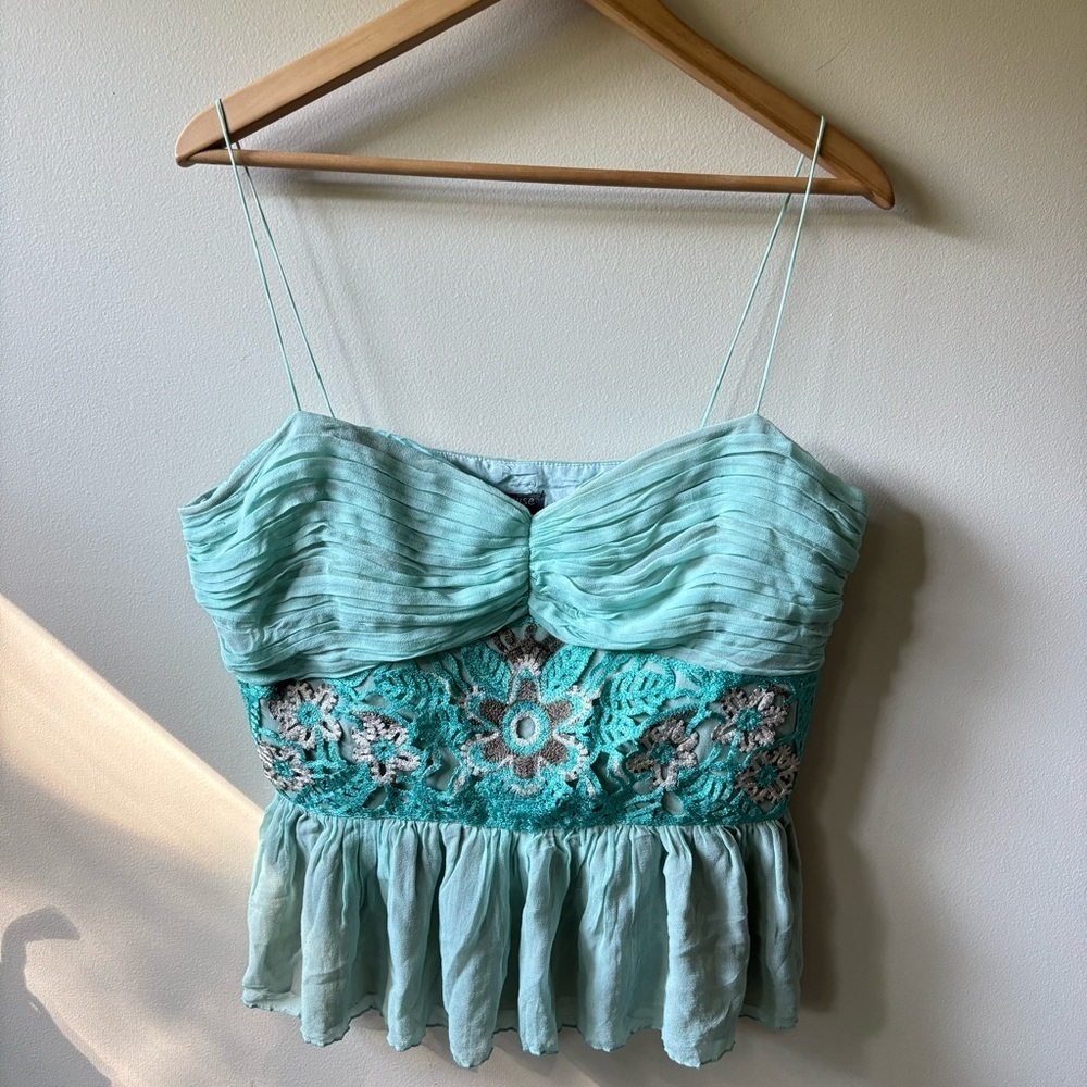 Muse Teal Silk Flowy Top